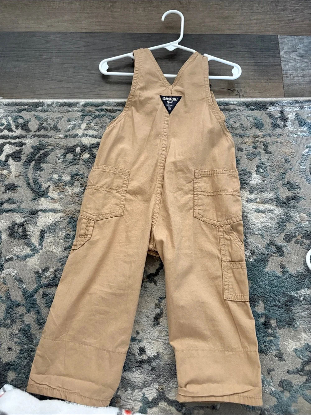 OshKosh B'gosh Tan Kids Overalls with Adjustable Straps